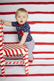 Stripe Leggings - Navy