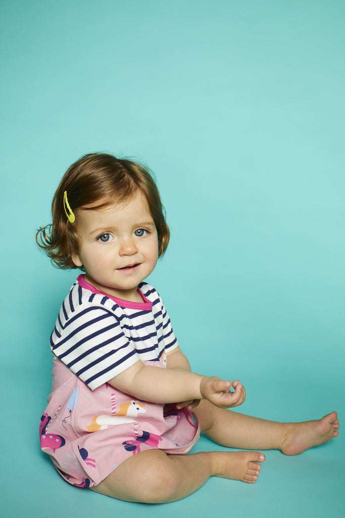 Fabric Mix Dress - Carousel / Stripe