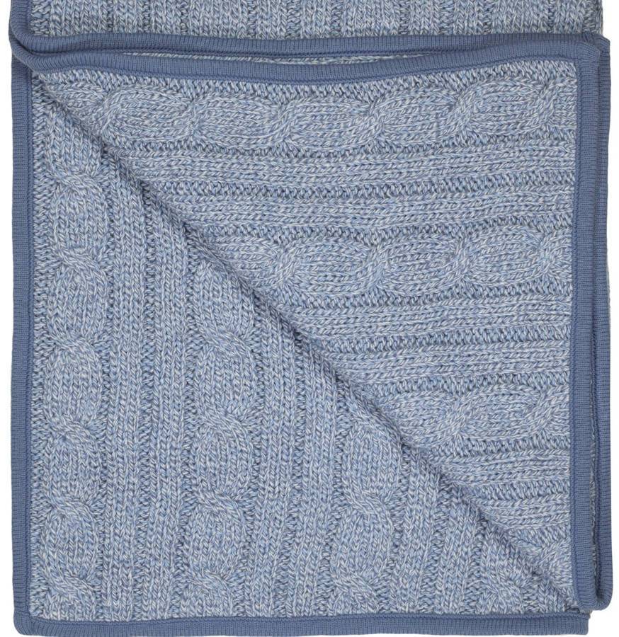Cable Knit Denim Marl Blanket