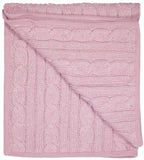 Cable Knit Sparkle Pink Blanket